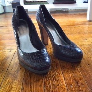 calvin klein matte snakeskin heels